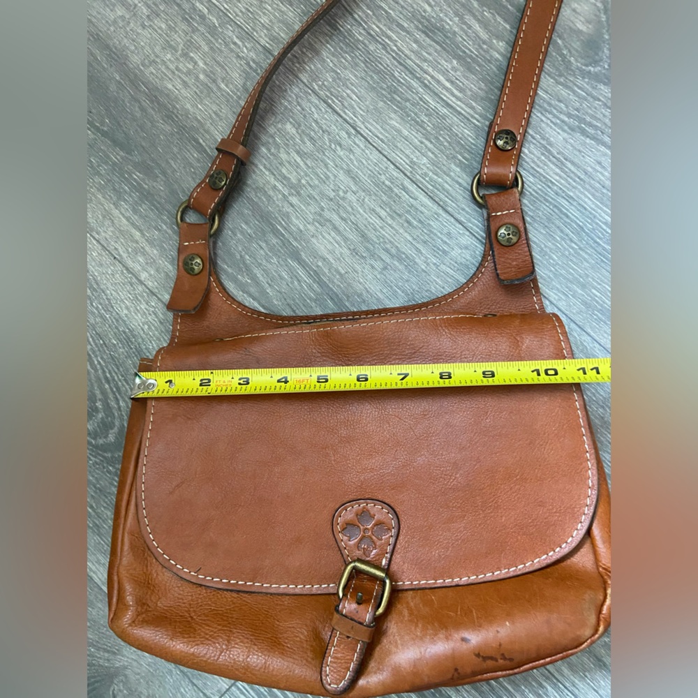 Vintage Patricia Nash Honey Brown Leather Saddle Shoulder/Crossbody Purse Bag - Picture 10 of 16
